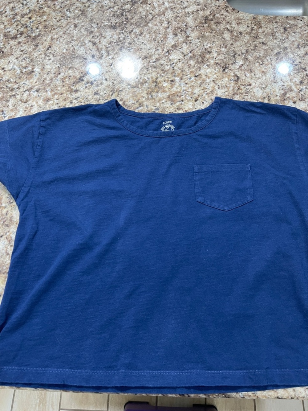 J. Crew ladies Midnight Navy Short Sleeve Pocket Tee